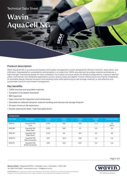 Wavin AquaCell NG Tech Data Sheet Apr 2025