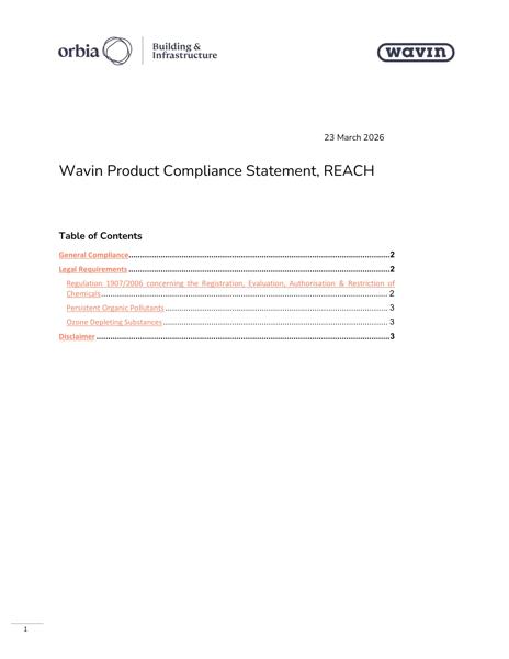REACH statement March 2026