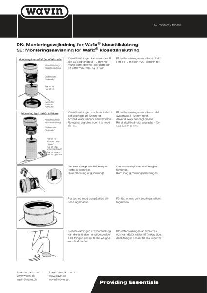 Wafix® klosettilslutning