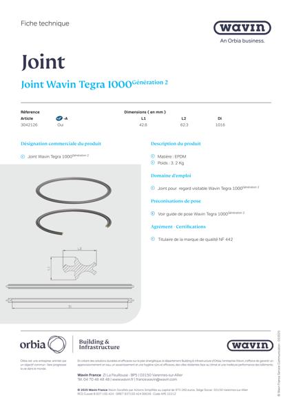 Fiche technique - Tegra 1000 G2 - Joint