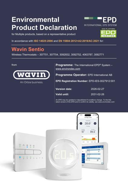 EPD_Wavin Sentio Wireless Thermostats – 307701,307704,3092832,3092752,4063787,3092771