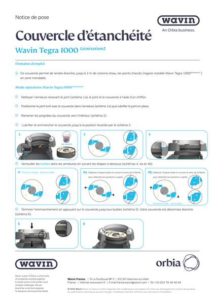 Notice de pose Couvercle d etancheite