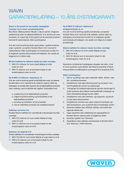 Garanti - Wafix, SiTech+og AS+