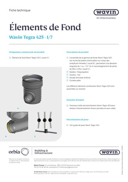 Fiche technique Fonds Tegra 425