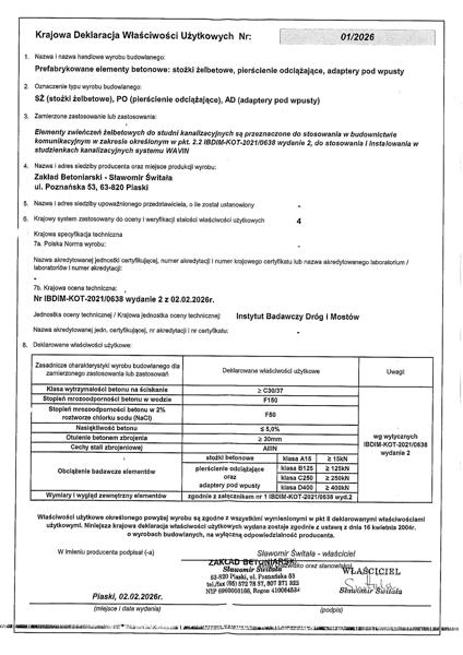 KDWU 01/2026 Elementy zwieńczeń żelbetowych