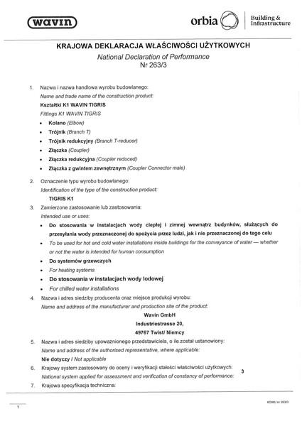 Archiwum_KDWU nr 263/3 Kształtki Wavin Tigris K1
