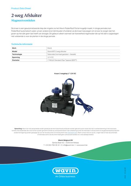 PolderValve Taps Spec sheet_BE