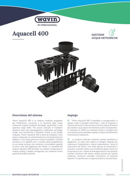 MDUCR202SI250 Scheda Tecnica Wavin Aquacell 4000