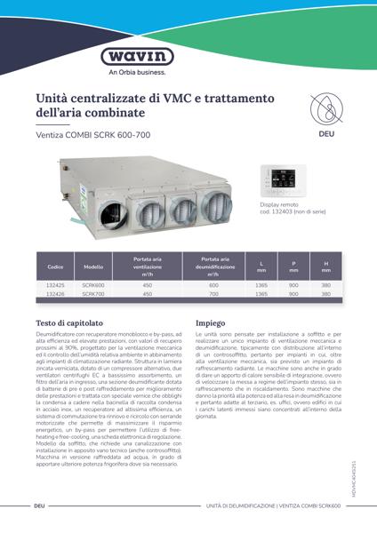 Scheda tecnica Ventiza COMBI SCRK 600-700