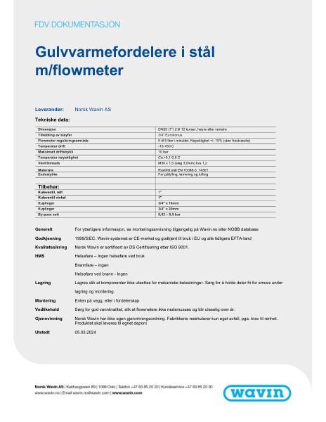 FDV Fordelerrørsett i stål