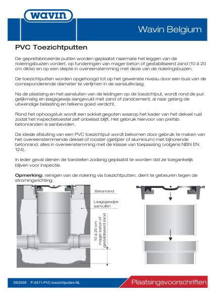 Plaatsingsvoorschrift PVC toezichtputten