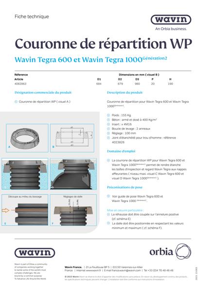 Fiche technique - Couronne de repartition WP