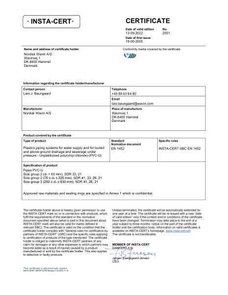 Sertifikaatit - No. 2001 (INSTA)