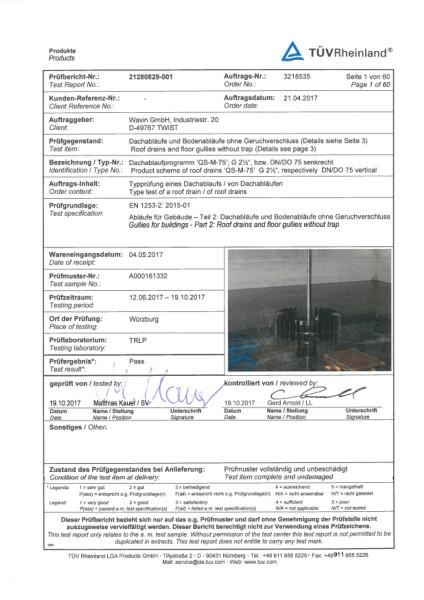 TÜV QuickStream Metal Outlet Declaration of Conformity - 21280829-001