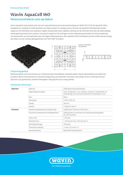 Product data sheet Wavin AquaCell 160