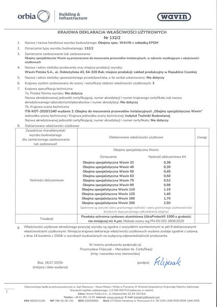 KDWU 132/2 Obejmy specjalistyczne Wavin