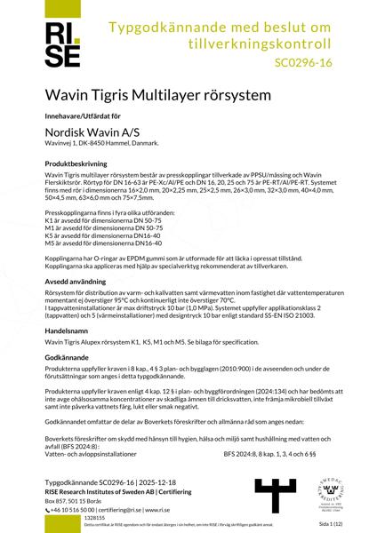 RISE  Typgodkännande - Tigris Multilayer - No. SC0296-16