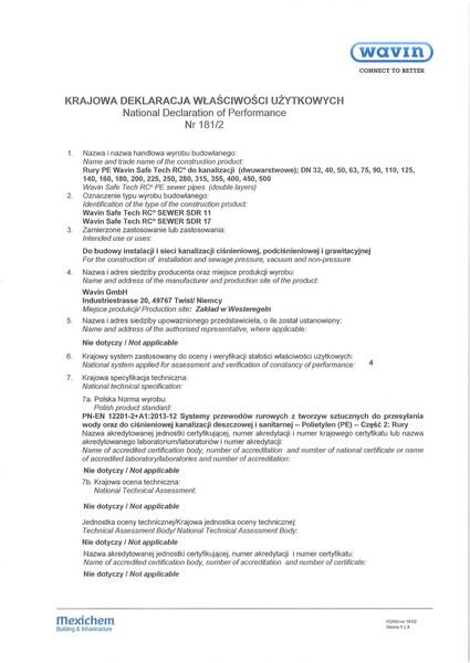 KDWU 181/2 Rury Wavin Safe Tech RC do kanalizacji 2 warstwy