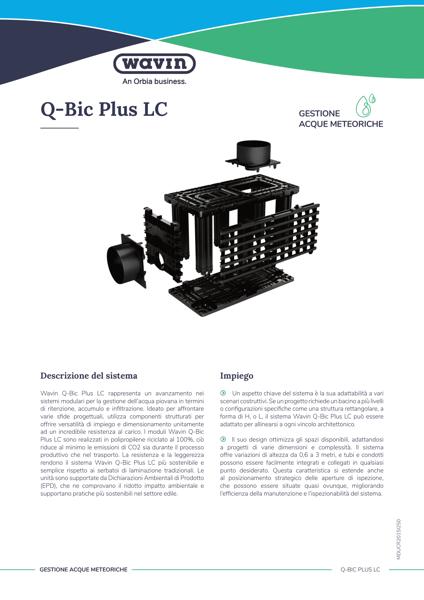 Scheda tecnica Wavin Q-BIC Plus LC