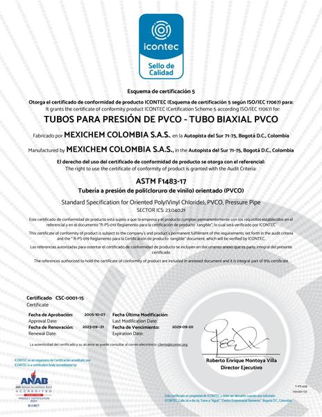 Tubos para presión de PVC O - Tubo Biaxial PVC O