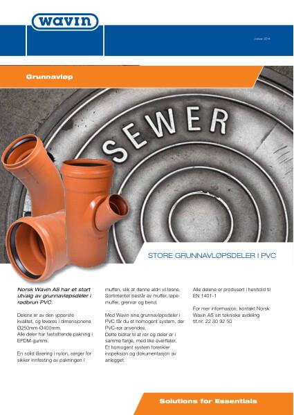 Produktoversikt store grunnavløpsdeler 