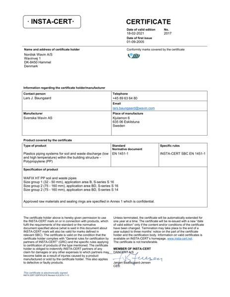 INSTA-CERT 2017 - Wafix PP SN8