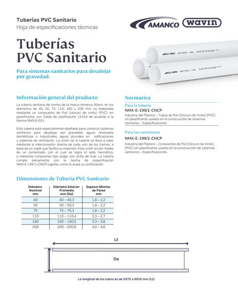 Ficha Técnica PVC Sanitario