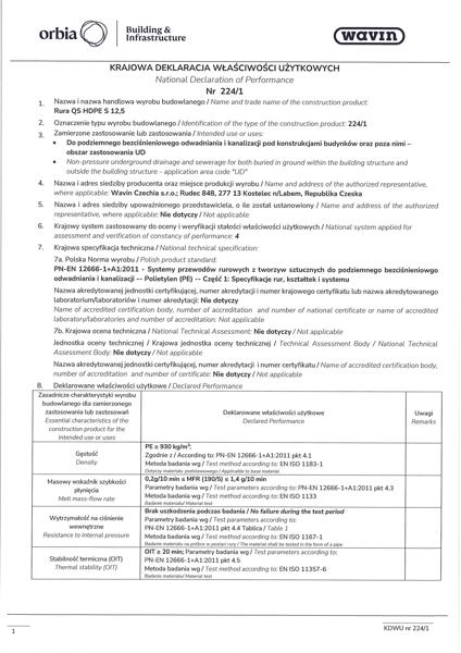 KDWU 224/1 Rury QuickStream HDPE S12,5_norma 12666