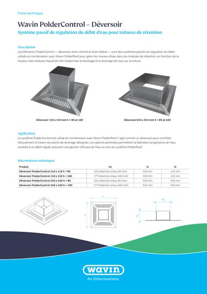 Wavin PolderControl Riser Product Data Sheet FR