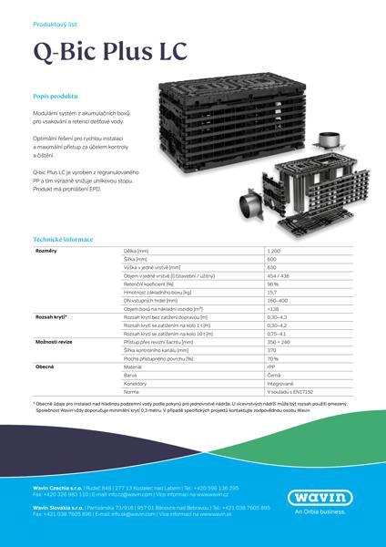 Technický list: Q-Bic Plus LC