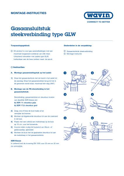 Montage-instructie gasaansluitstuk steekverbinding type GLW