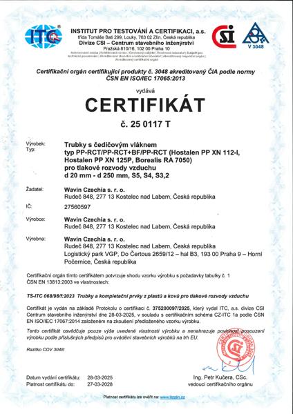 Certificato Tubi Fiber Basalt Plus - Basalt Clima