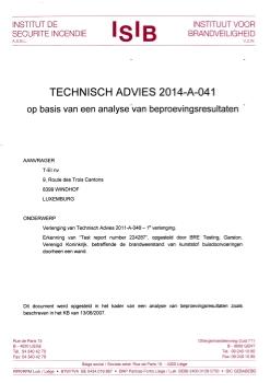 Certificat manchettes coupe-feu