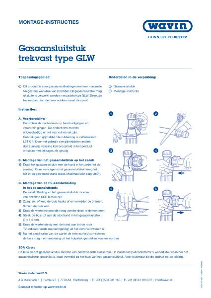 Montage-instructie gasaansluiting trekvast type GLW