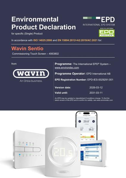 EPD_Wavin Sentio Commissioning Touch Screen – 4063802