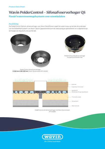 Product data sheet Wavin Polder Control Siphonic Drain Chamber