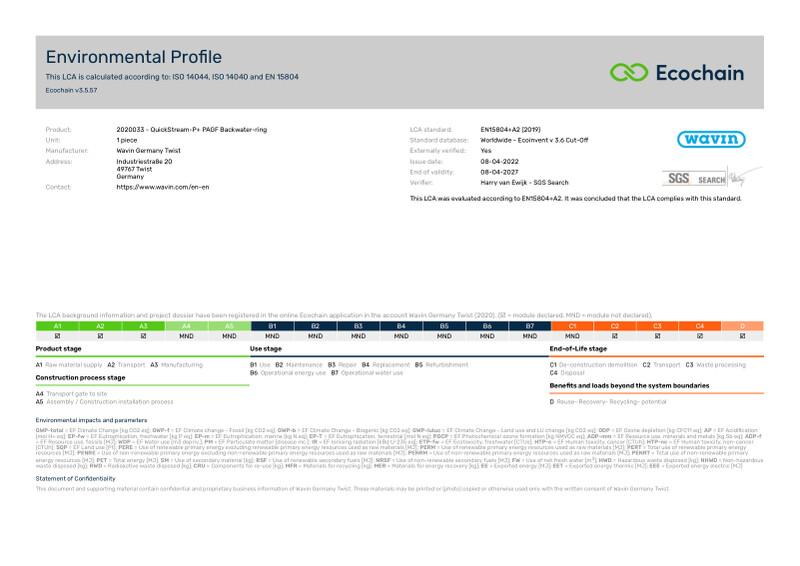 Wavin Germany Twist-2020033 - QuickStream-P PAGF Backwater-ring-2020-summary-epd 2022-09-28 0132