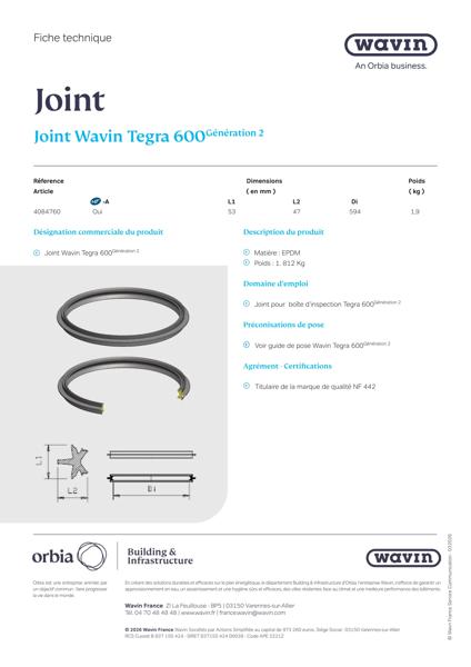 Fiche Technique Tegra 600 Generation 2 - Joint