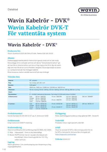 Wavin Kabelrör DVR SRN