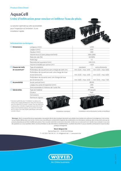 Fiche technique Aquacell