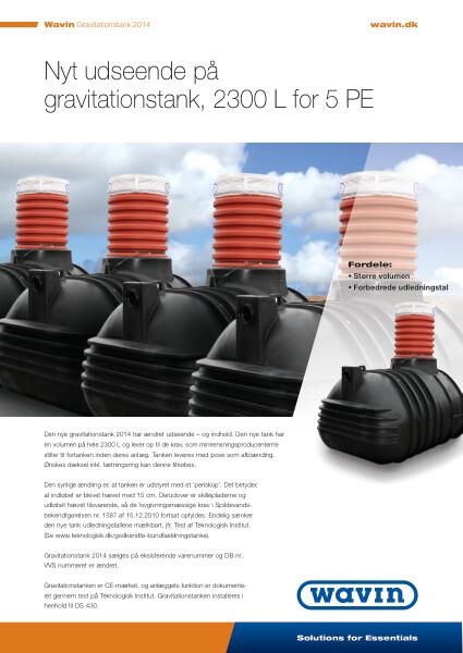 Datablad - Gravitationstank, 2300 L for 5 PE