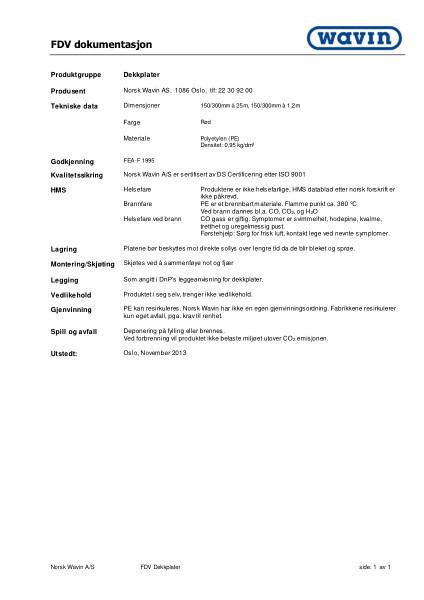 FDV Wavin Dekkplater