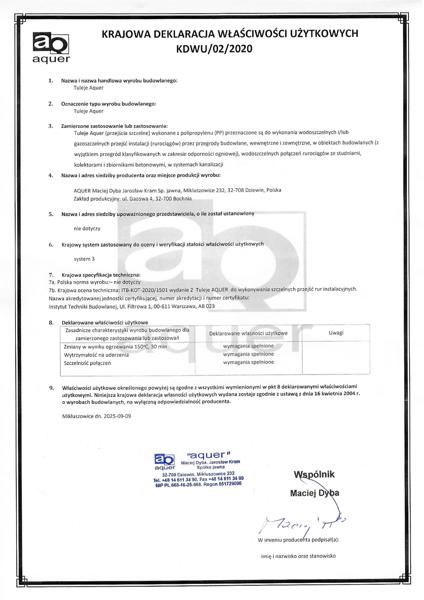 KDWU 02/2020 Przejścia szczelne