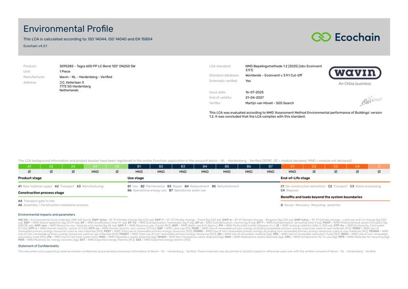 Wavin_-_NL_-_Hardenberg_-_Verified-3095282_-_Tegra_600_PP_LC_Bend_120_DN250_SW-2018-environmental-profile_2025-09-03_1438