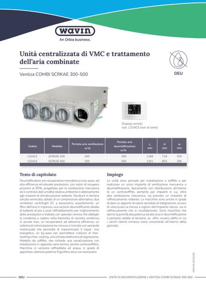 Scheda tecnica Ventiza COMBI SCRKAE 300-500