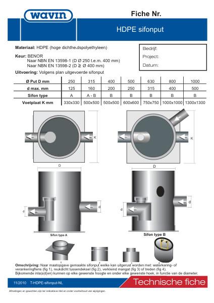 Technische fiche HDPE sifonput / Fiche technique décanteur à coupeair