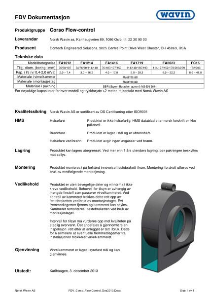FDV Wavin Corso Flow-control