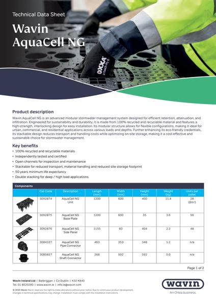 Wavin Ireland AquaCell NG Tech Data Sheet July 2025