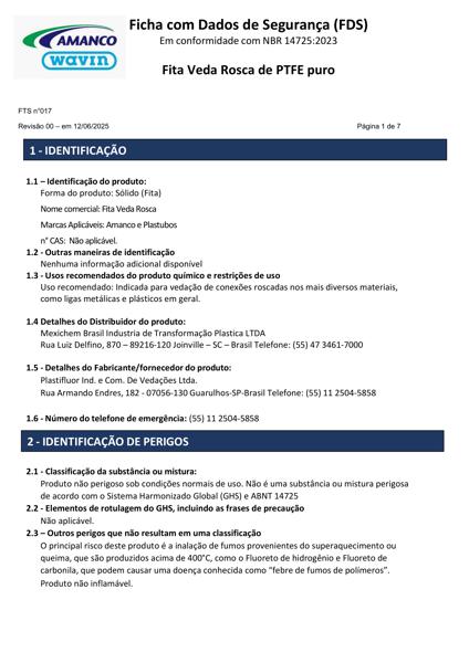 FDS - Fita Veda Rosca