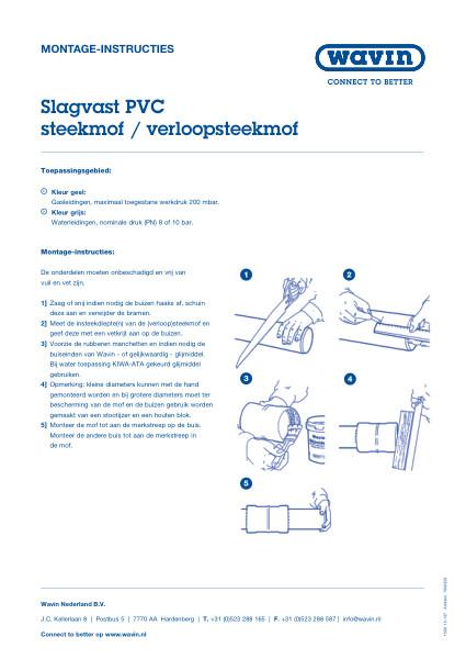 Montage-instructie slagvast PVC steekmof/verloopsteekmof